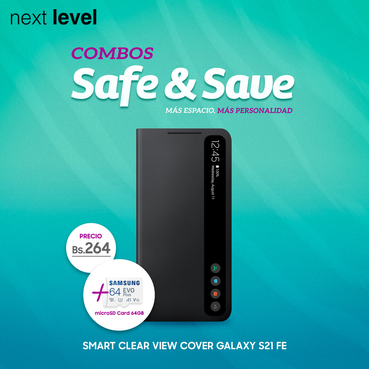 Smart Clear View Cover Galaxy S21 FE – NEXT LEVEL